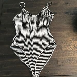 Primark black and white striped bodysuit.
